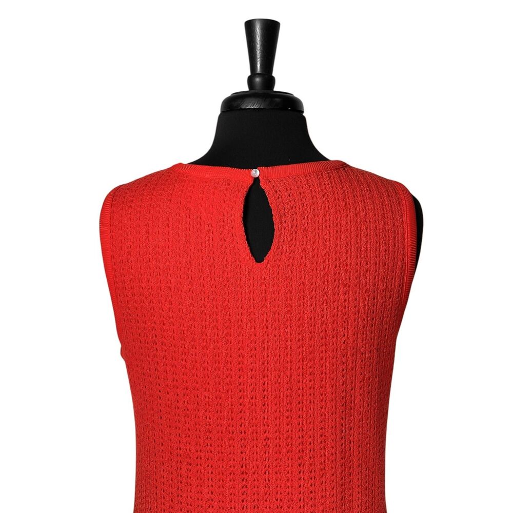 J Crew Orange Crochet Shift Dress Women's M NWT Sleeveless Crew Neck Lined Mini - Picture 8 of 10